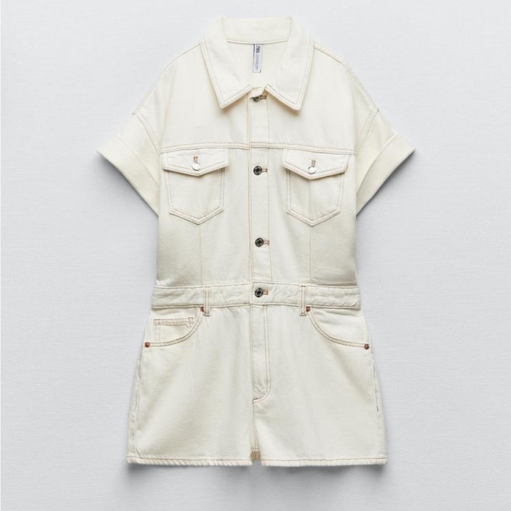Denim shorts jumpsuit